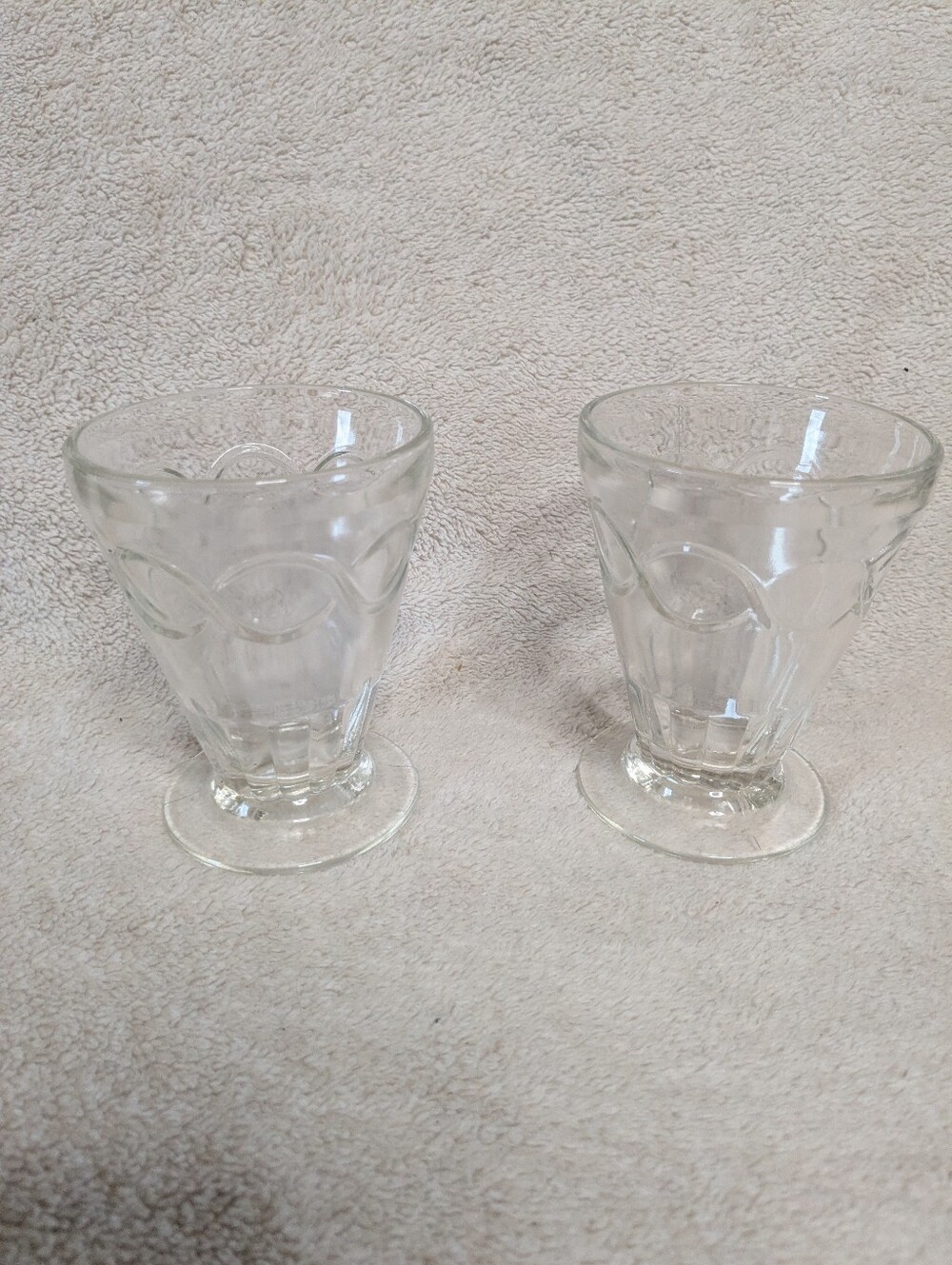 Vintage Set Of 2 Footed Juice Glasses/Dessert Cups, Jello/Pudding/Etc